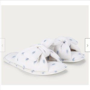 NWT Cotton Jacquard Knot Slippers The White Compan